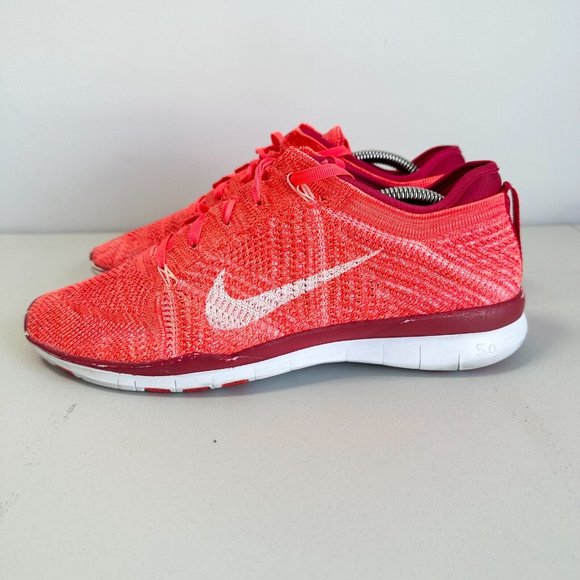 Nike Free TR Flyknit Womens Shoes Sneakers Size US 9 Orange Red Runners Jogging - Picture 9 of 16